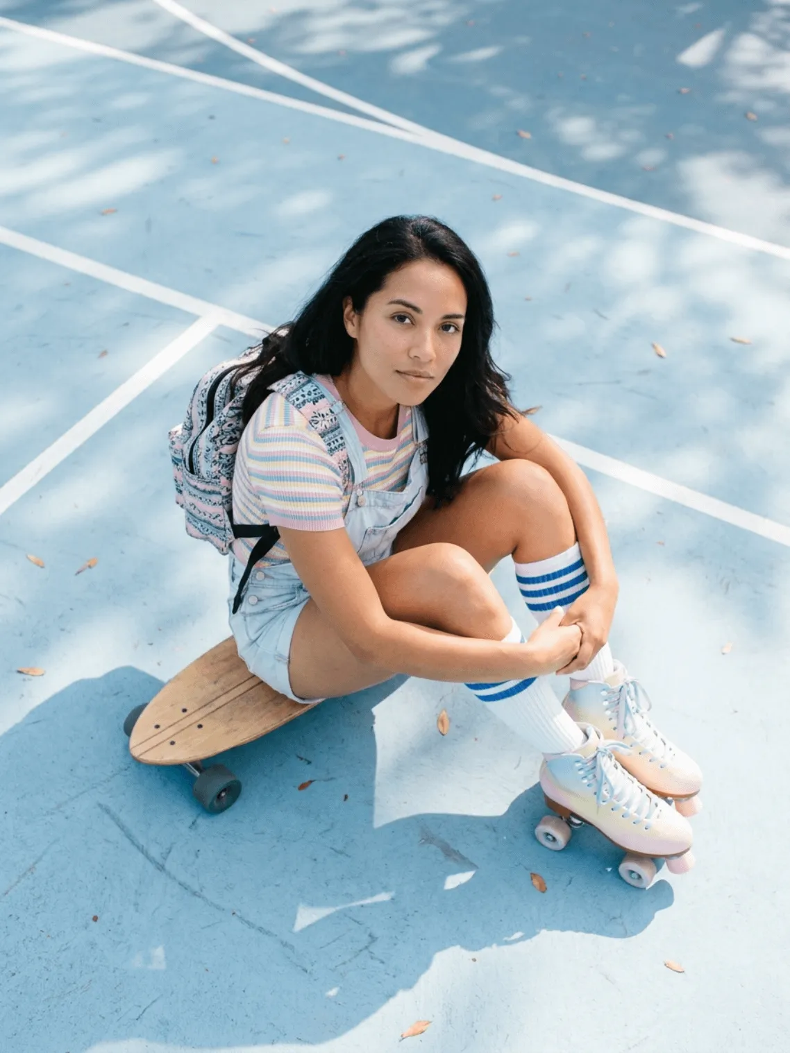 Skateboard Faded Powder Blue Court Overhead Composition