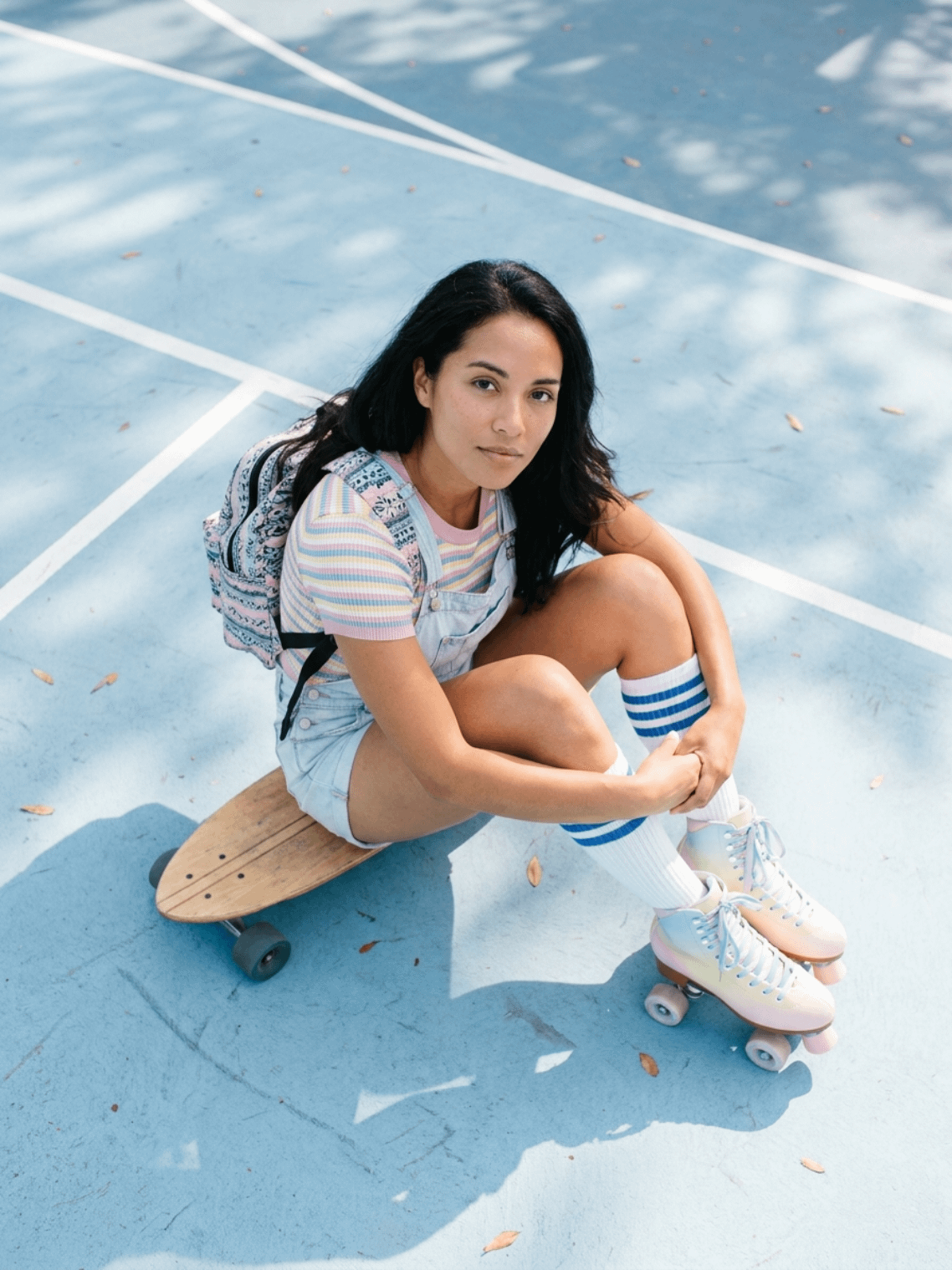 Skateboard Faded Powder Blue Court Overhead Composition