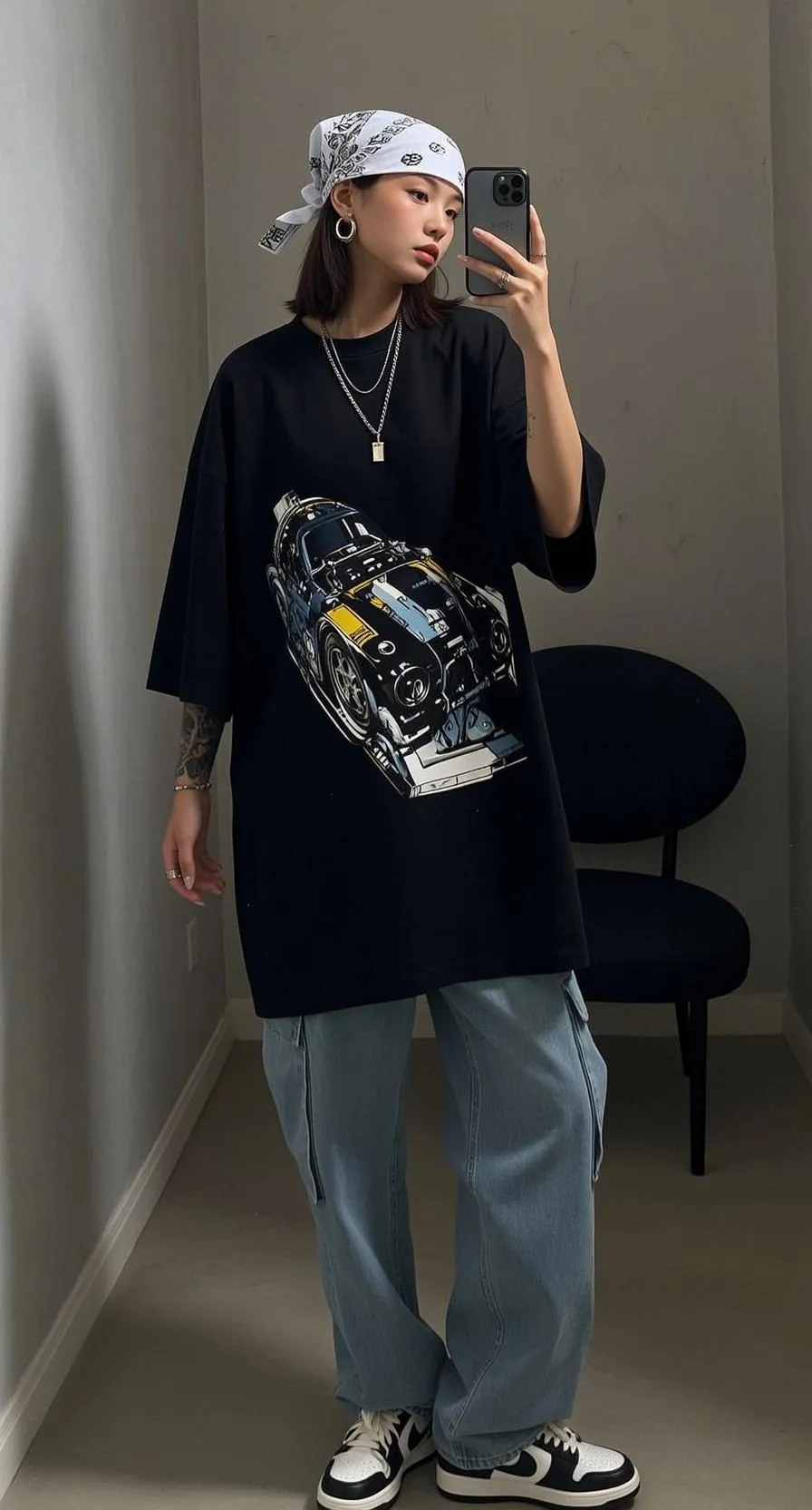 Tattoos And Earrings And Necklace And Rings In Hallway