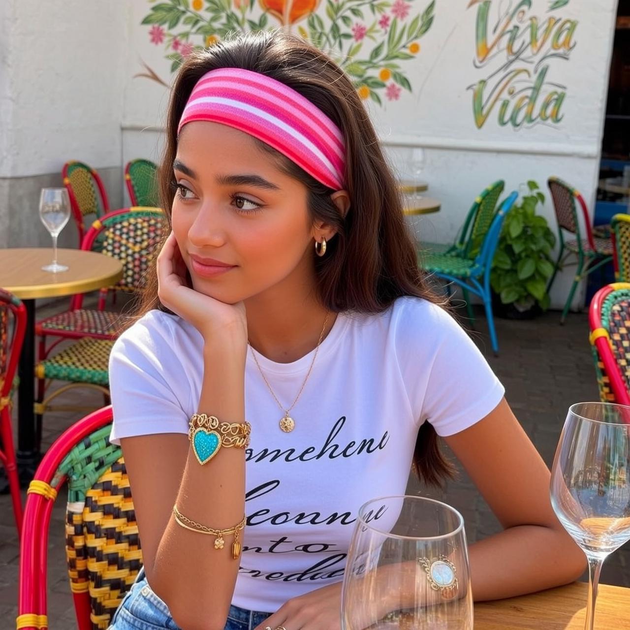 Explore Young Seated Outdoor Cafe Her Body