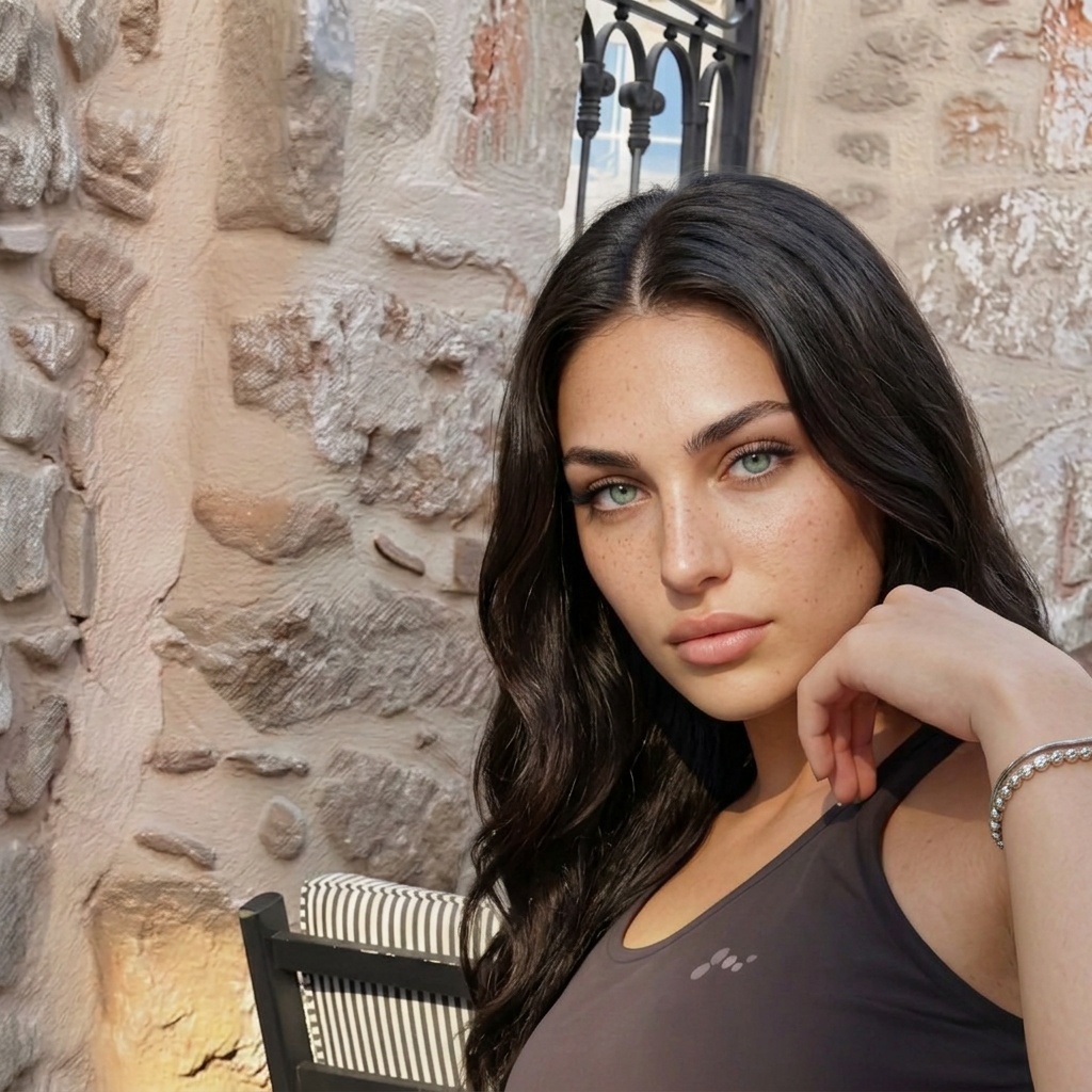 Dark Colored Sleeveless Tank Top By Textured Stone Wall