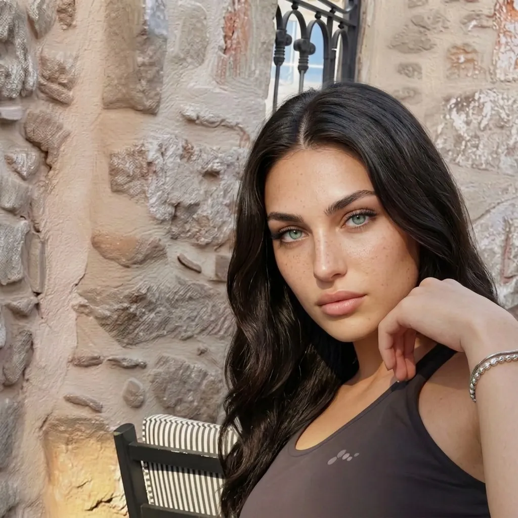 Dark Colored Sleeveless Tank Top By Textured Stone Wall