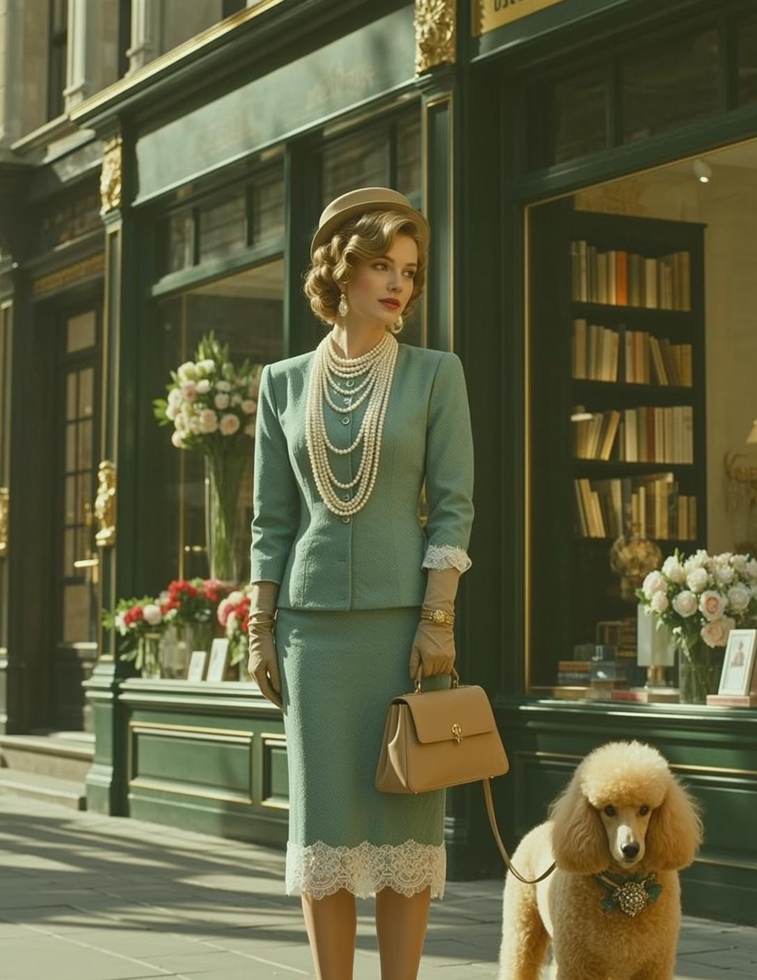 Vintage Shop Poodle Teal Lace Outfit
