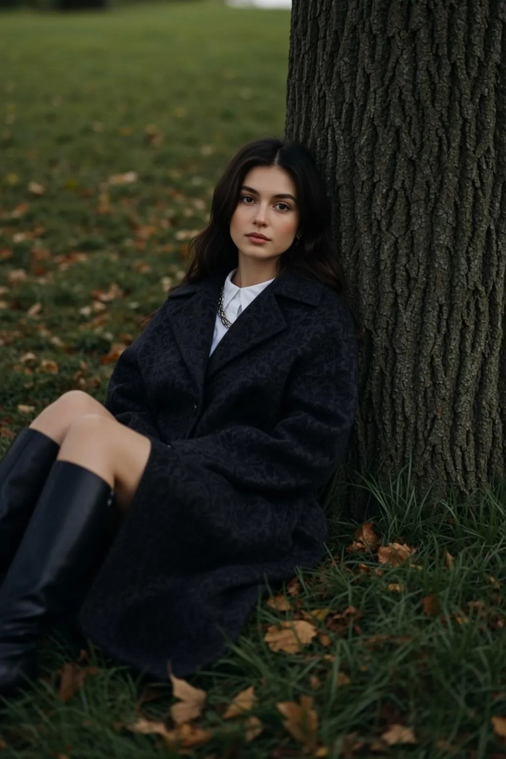 Necklace In Park Portrait