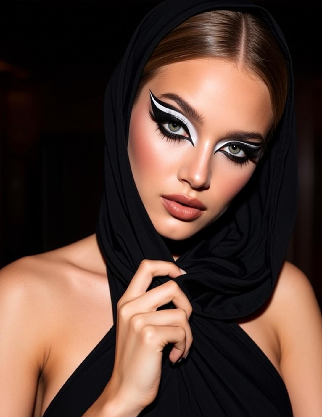 Makeup Photorealistic Young Striking Green Eyes Her