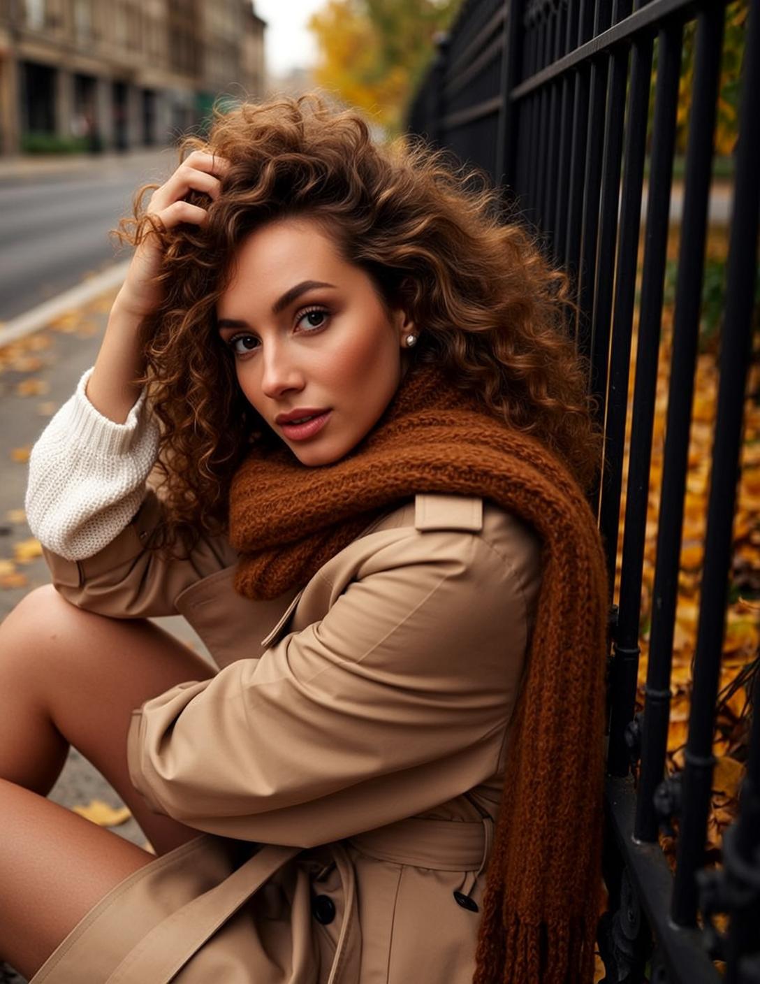 Autumn Young Long Curly Brown Fair White
