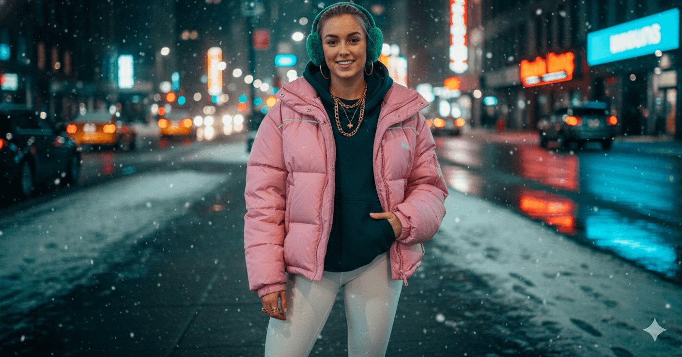 Winter Urban Night Streetwear Fashion Editorial