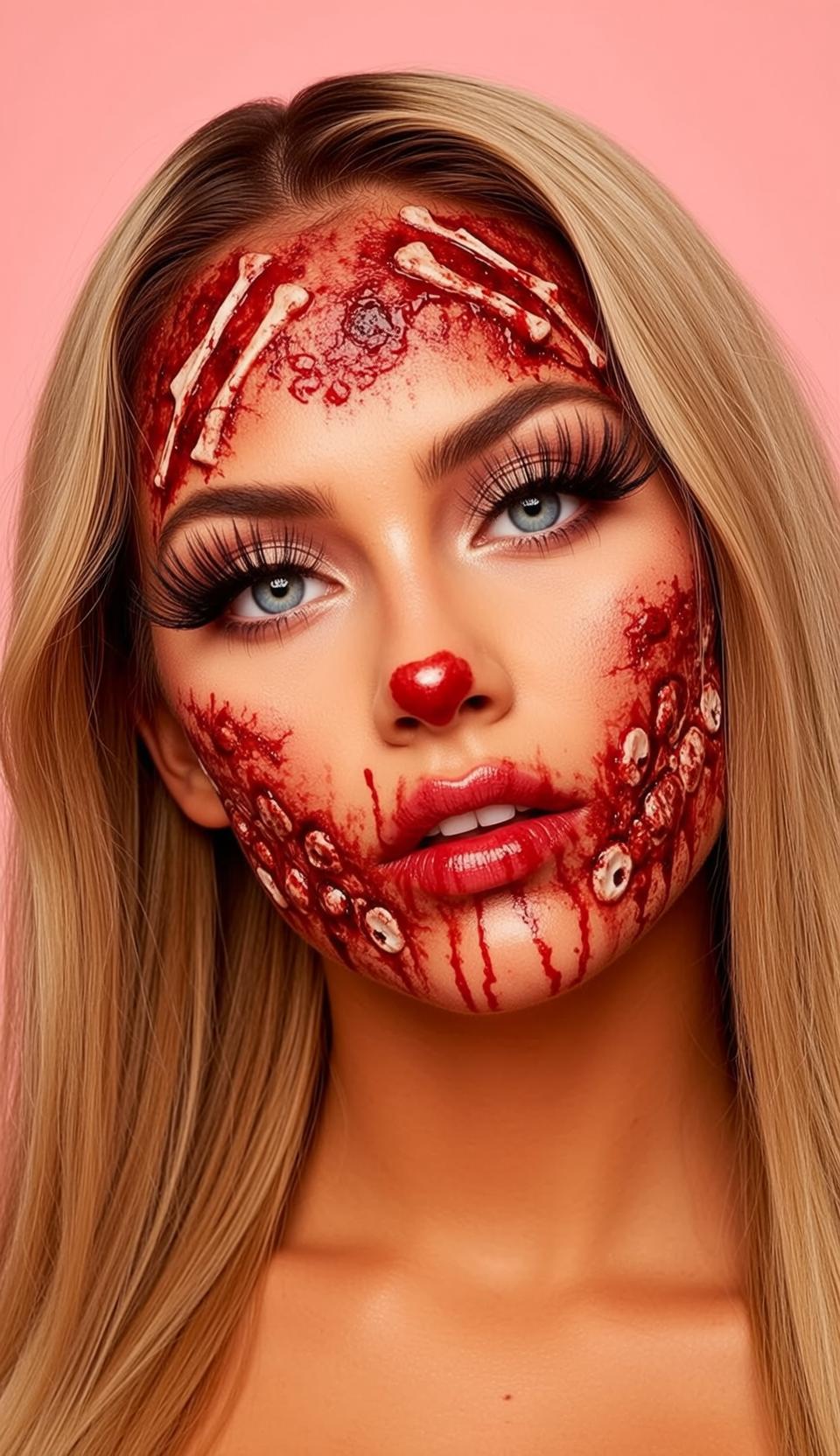 Halloween Makeup Young Bloody Gore Effect Long