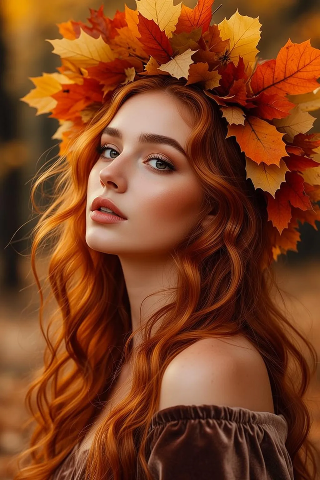 Autumn Leaf Crown Portrait