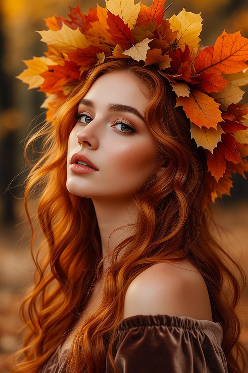Autumn Leaf Crown Portrait
