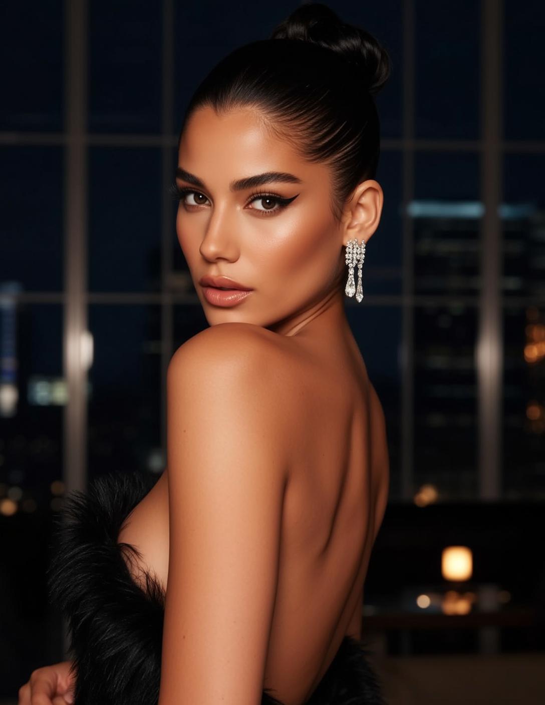 Glamorous City Night Woman Diamond Earrings