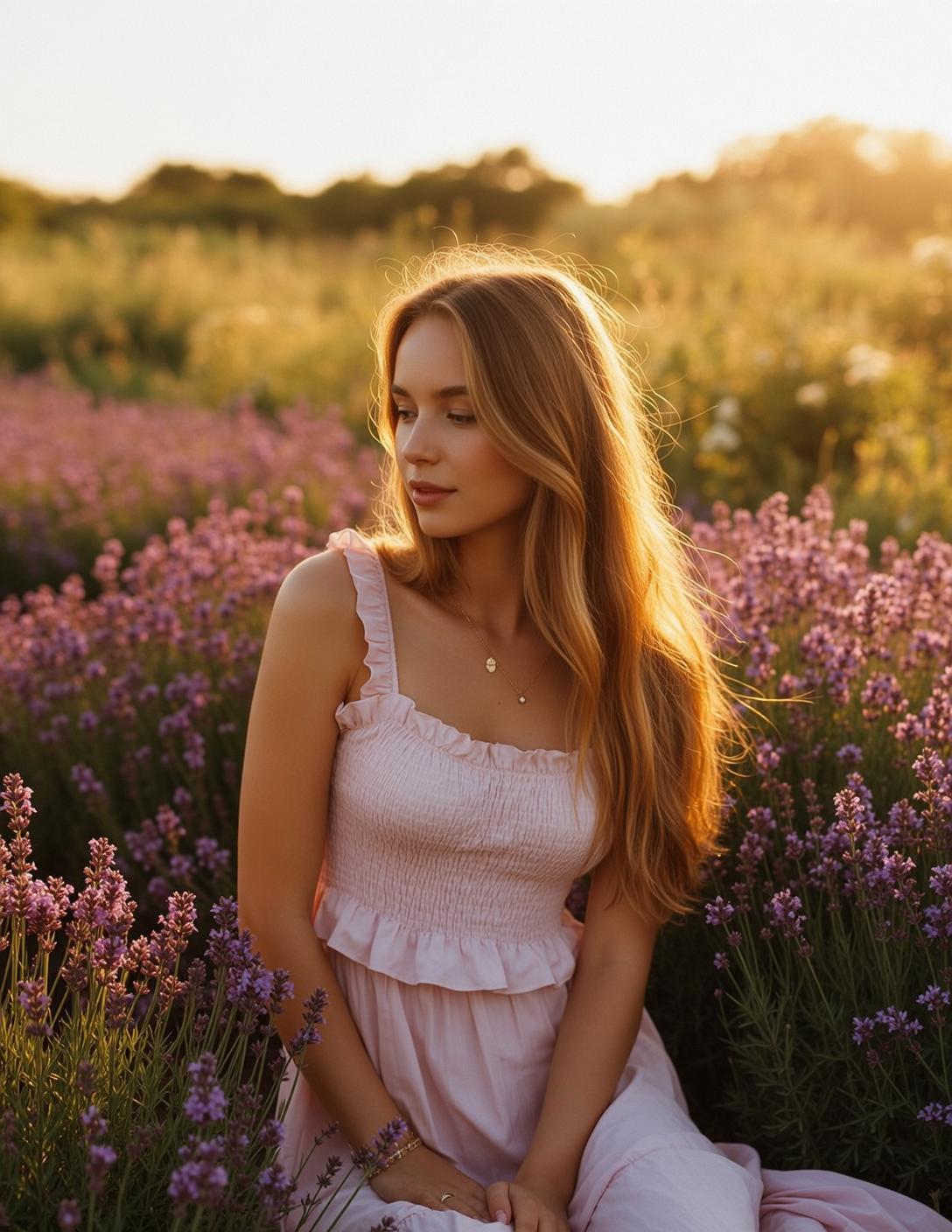 Explore Seated Lavender Field Her Body Oriented