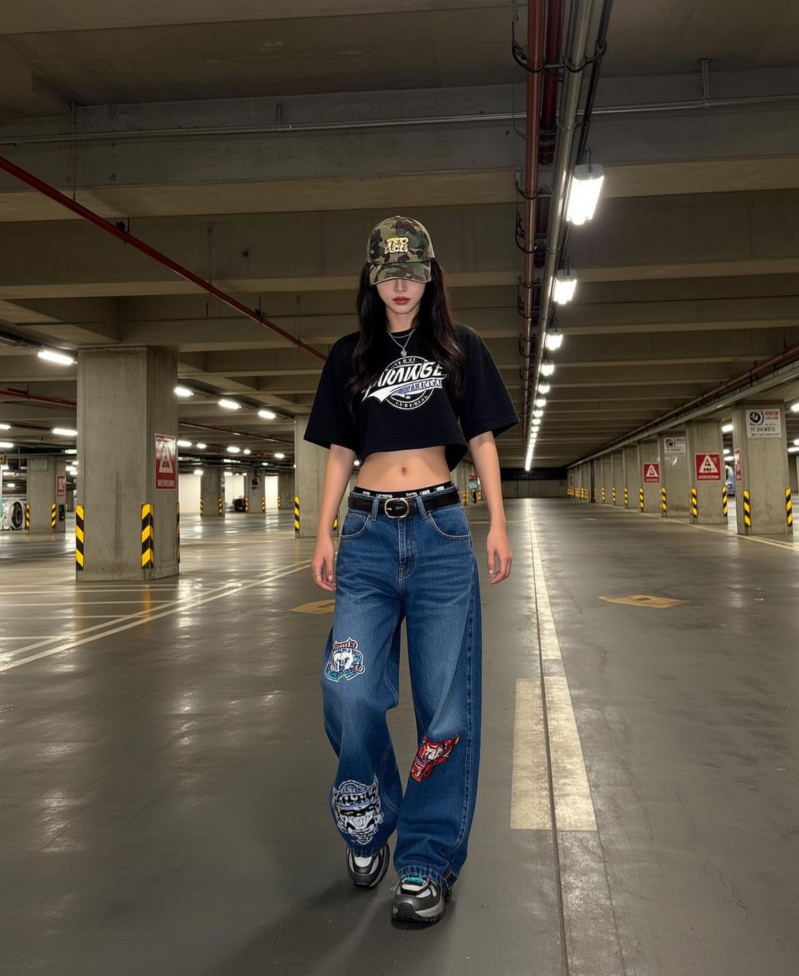 Walking In Urban Parking Garage
