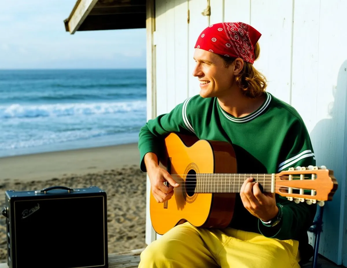 Beach Guitar Hut Portrait