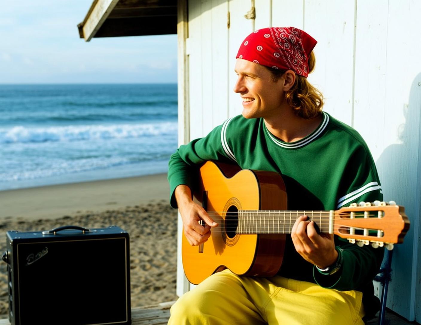 Beach Guitar Hut Portrait