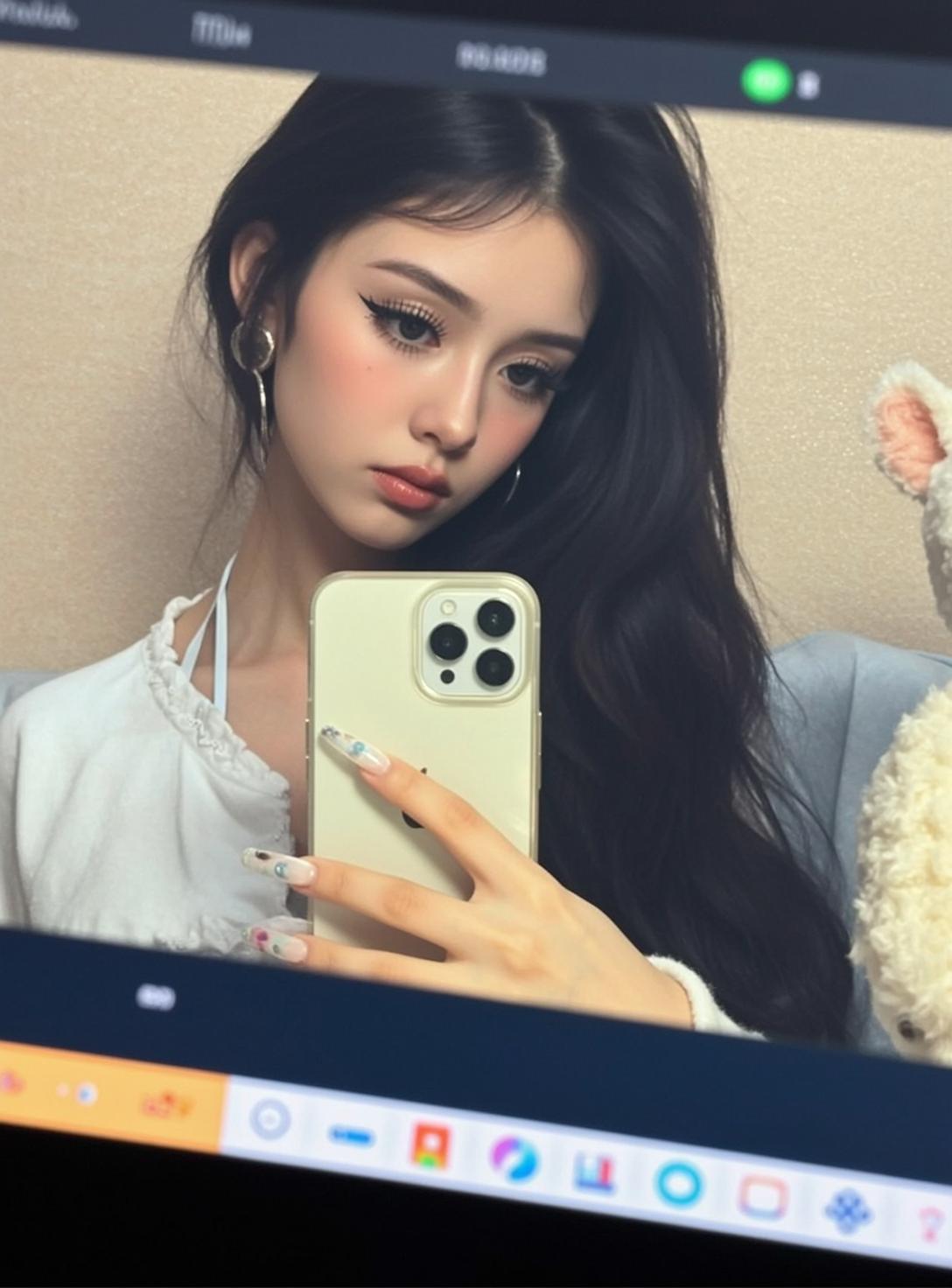 Explore Holding Light Yellow Smartphone Her Right