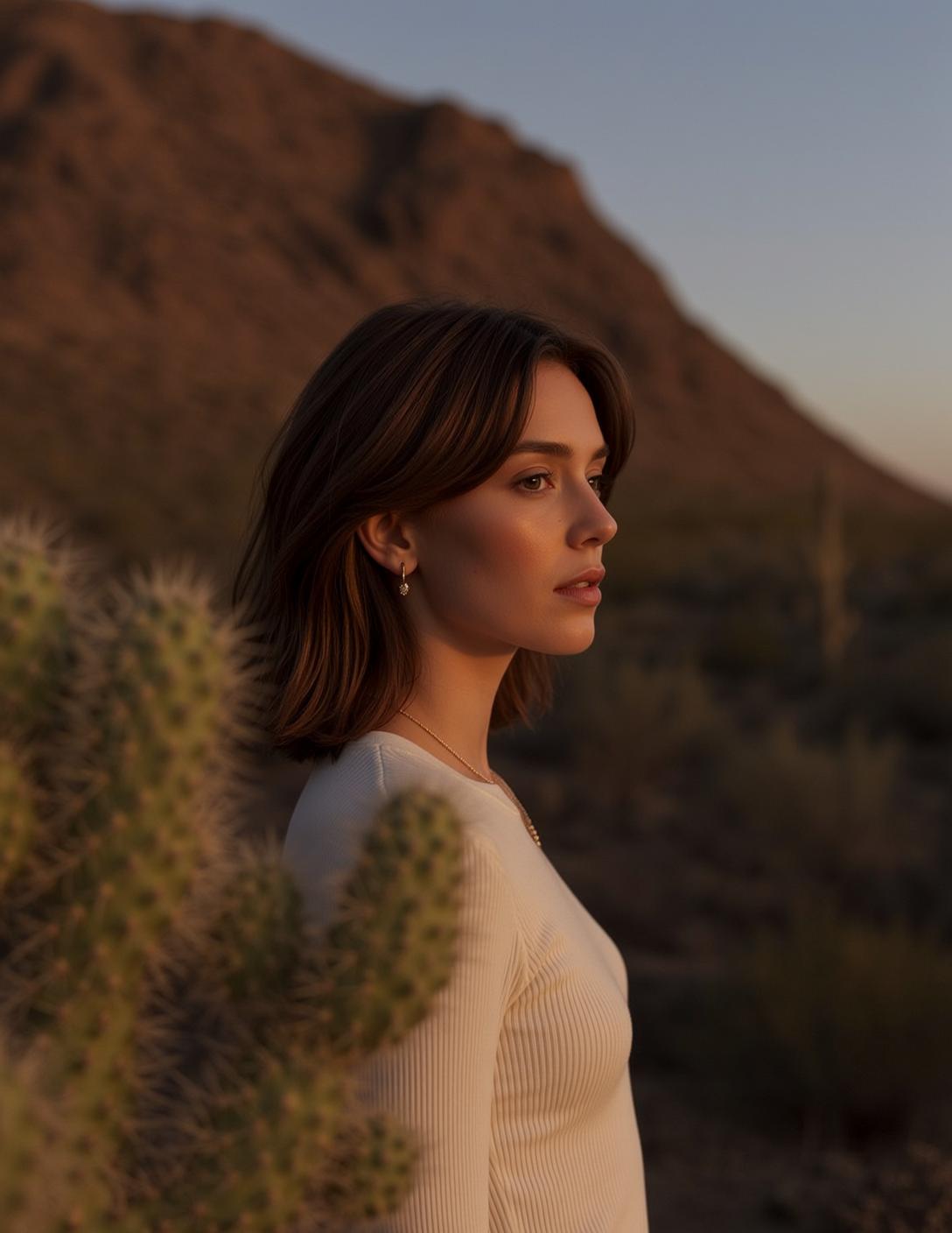 Sunset Knit Profile Portrait