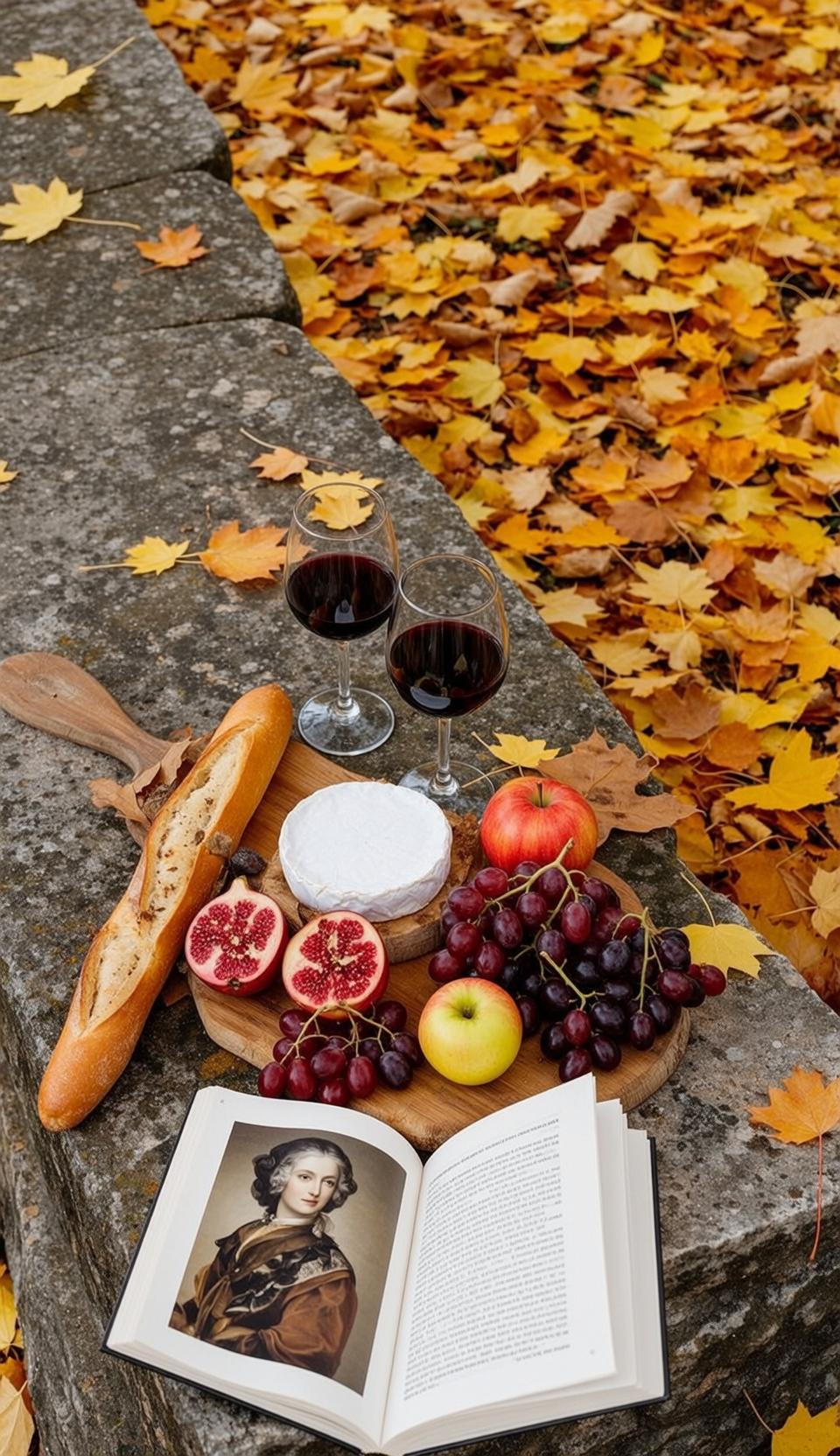 Autumn Still Life Arrangement Set Textured Grey