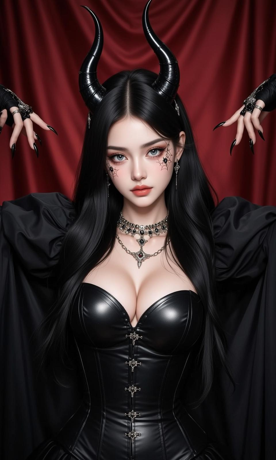 Black Corset Devil Horns
