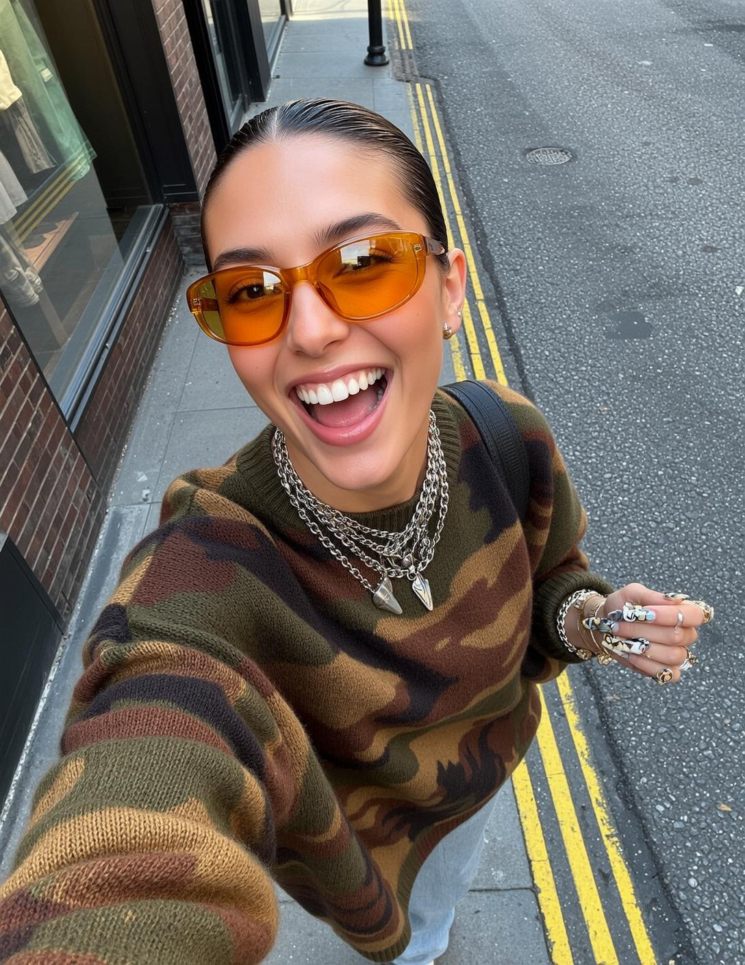 Explore Captured High-angle Selfie-style Looking Directly Wide