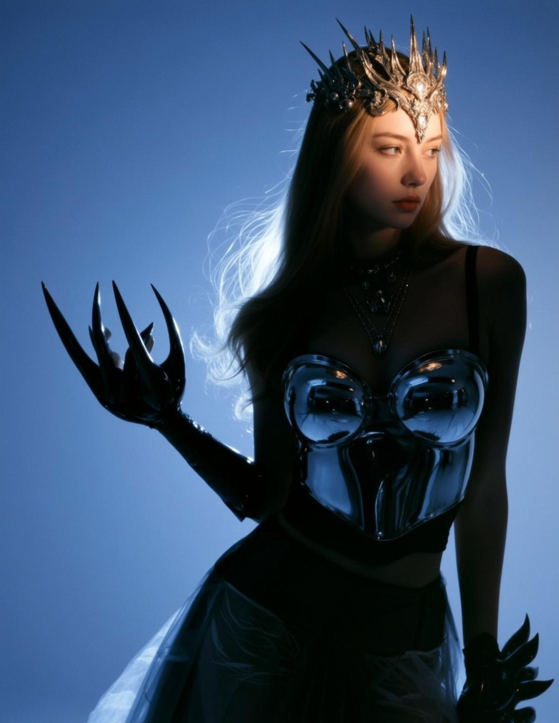Silver Corset Regal Portrait