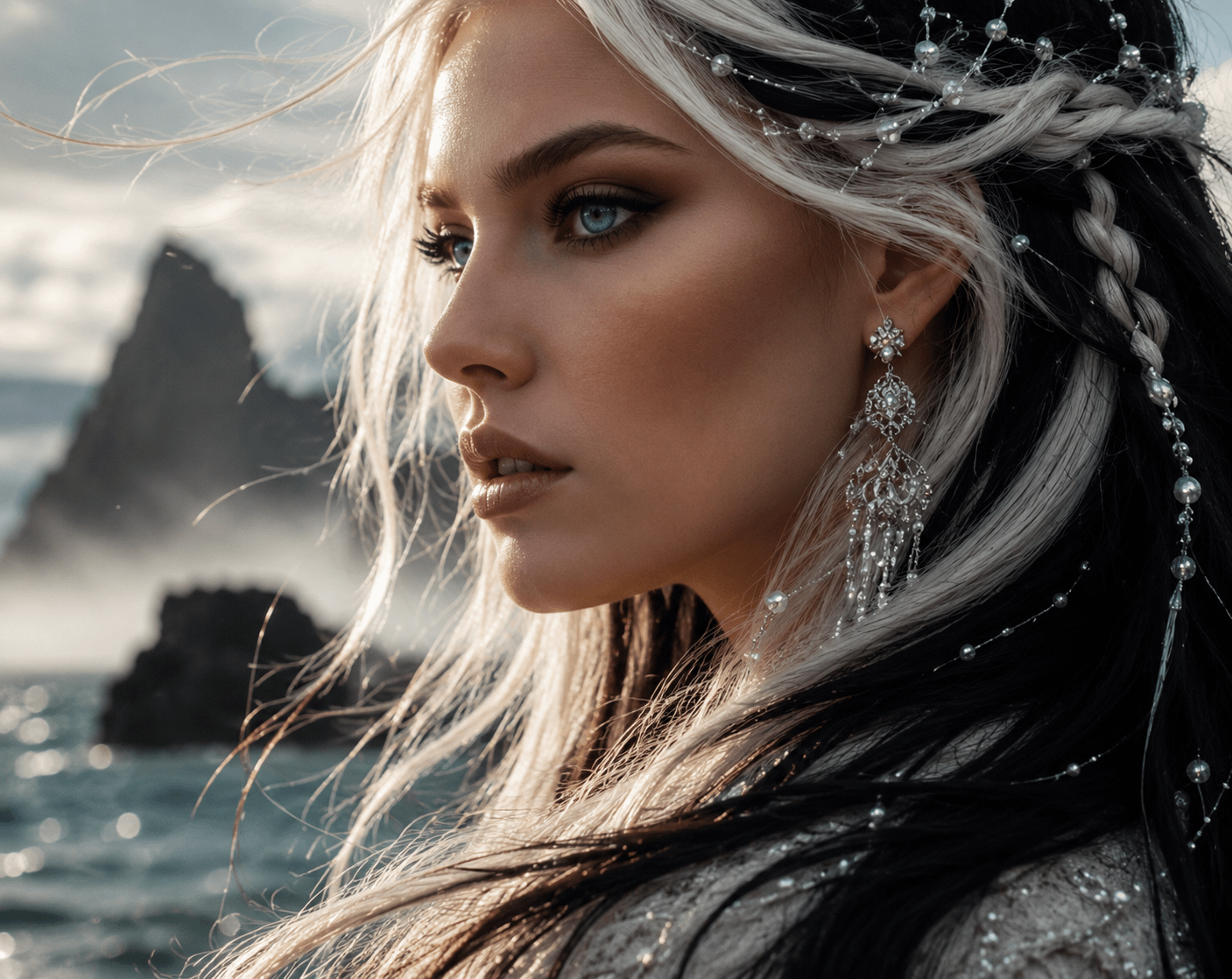 Profile Dual Tone Hair Coastal Landscape