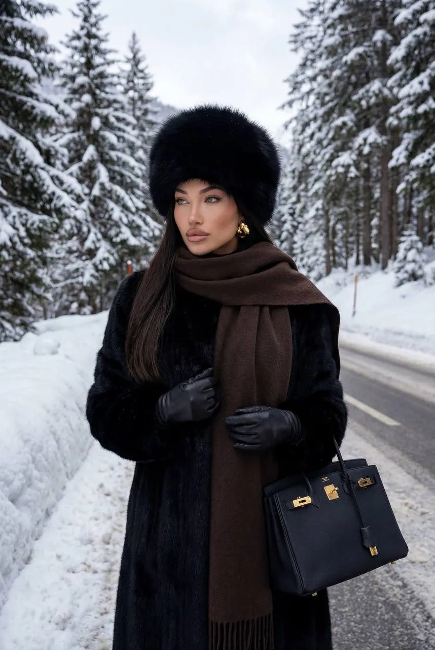 Earrings In Coat Portrait