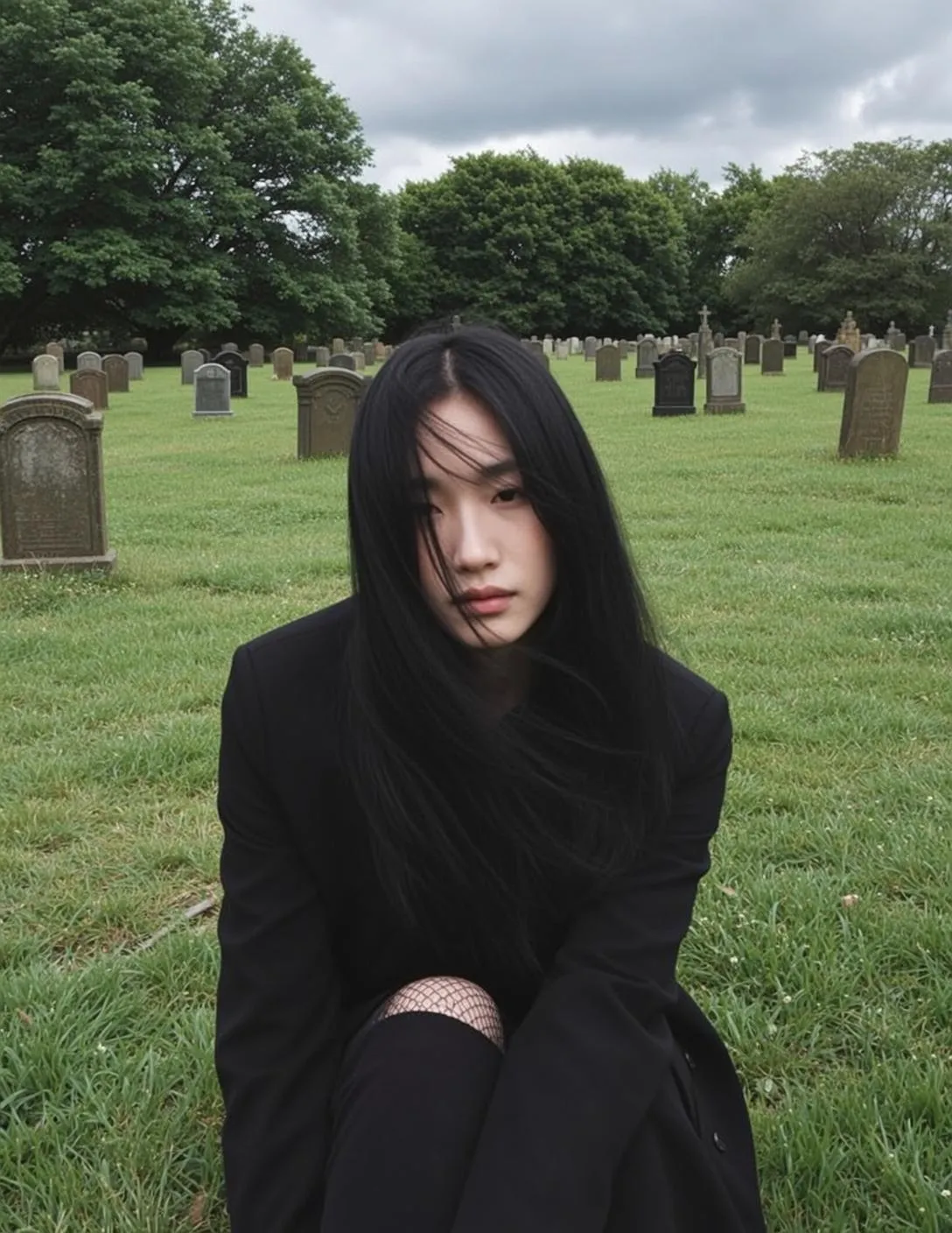 Cemetery Fishnet Portrait