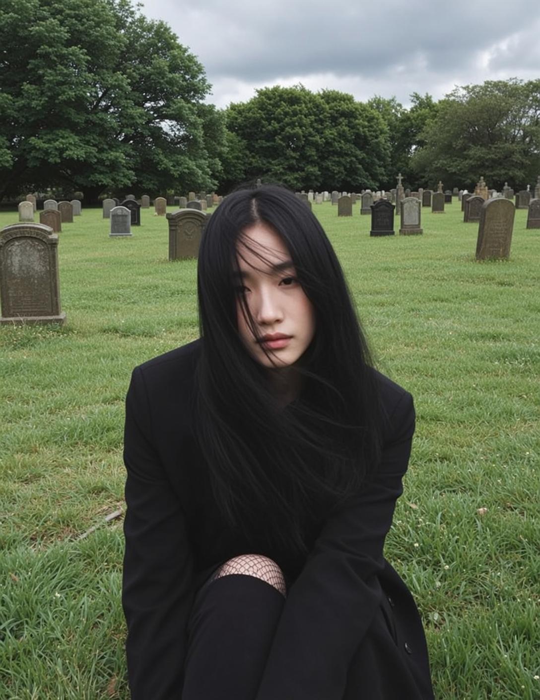 Cemetery Fishnet Portrait