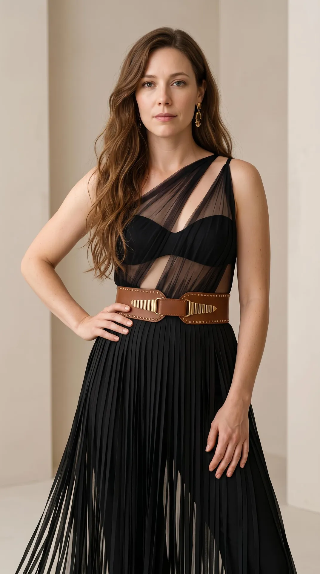 Makeup And Earrings In Dress Portrait