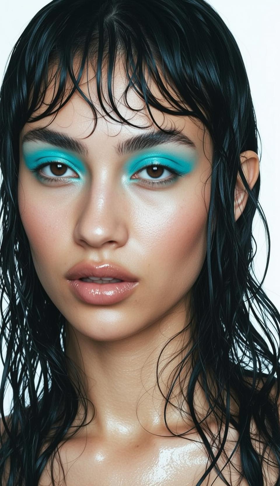 Wet Hair Blue Eyes Beauty