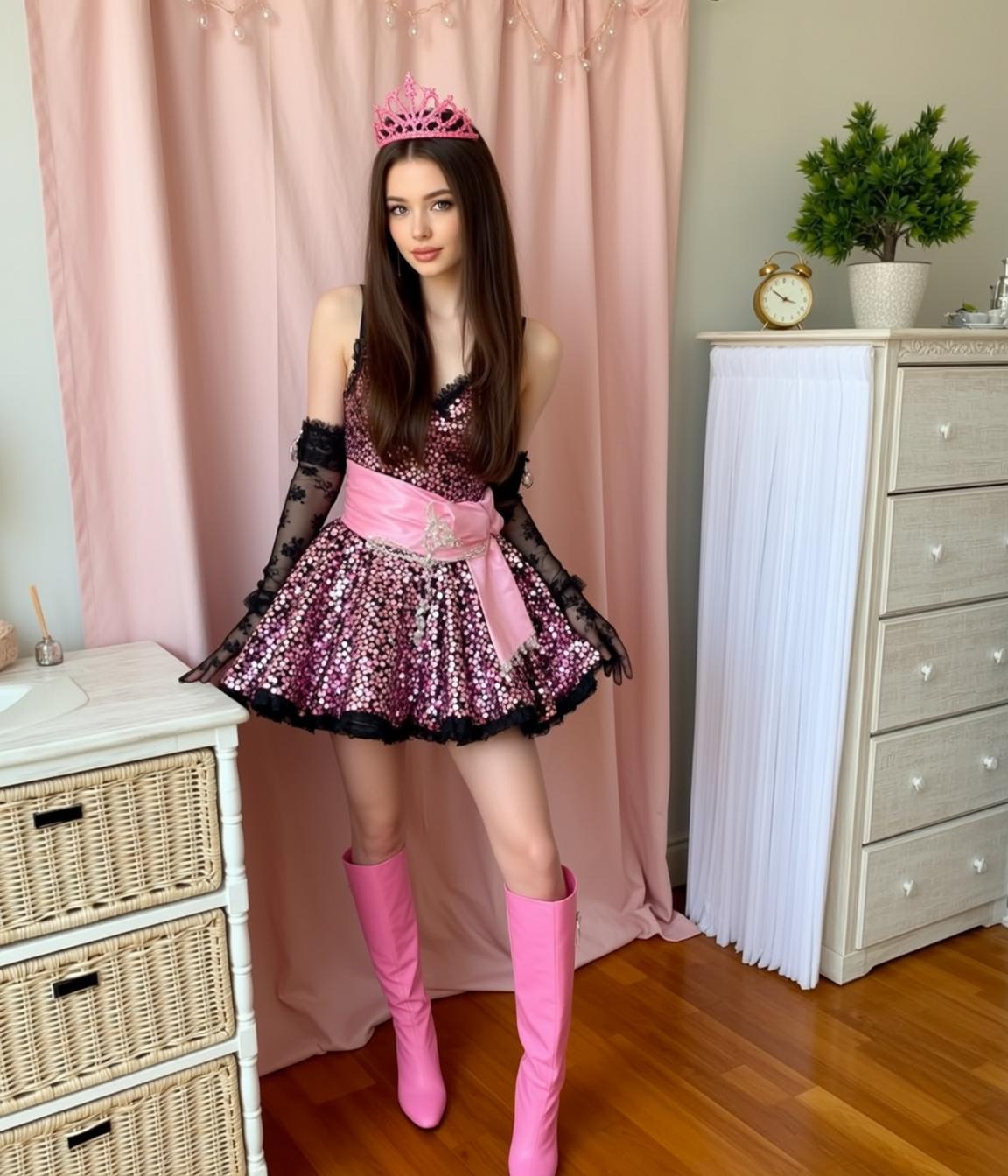 Pink Crown Bedroom Look