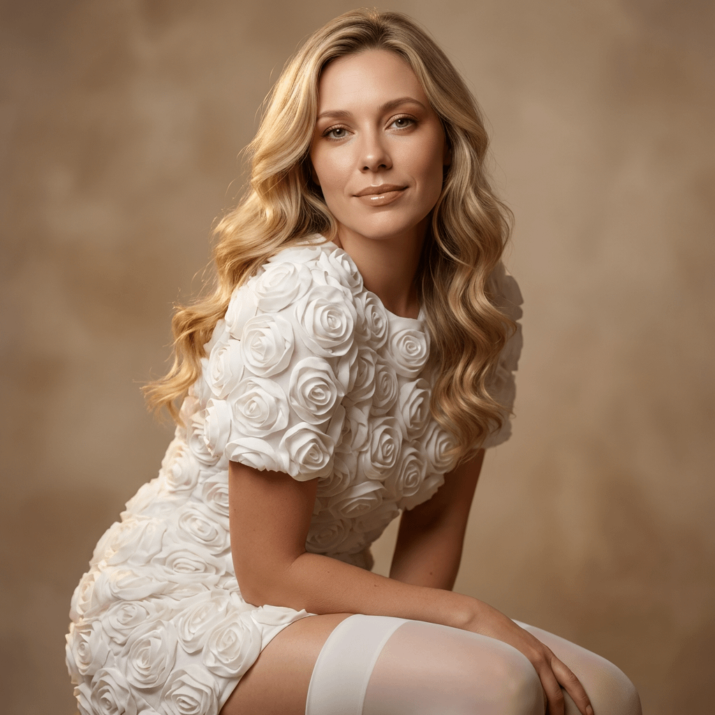 Romantic Studio Light Creamy White Fabric Roses