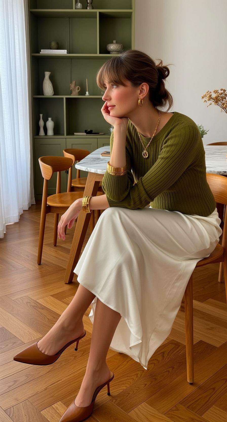 Olive Sweater Dining Room