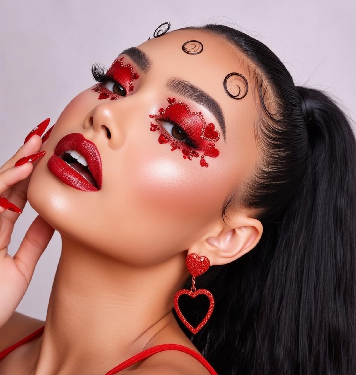 Halloween Makeup Young Black Pulled Ponytail Small