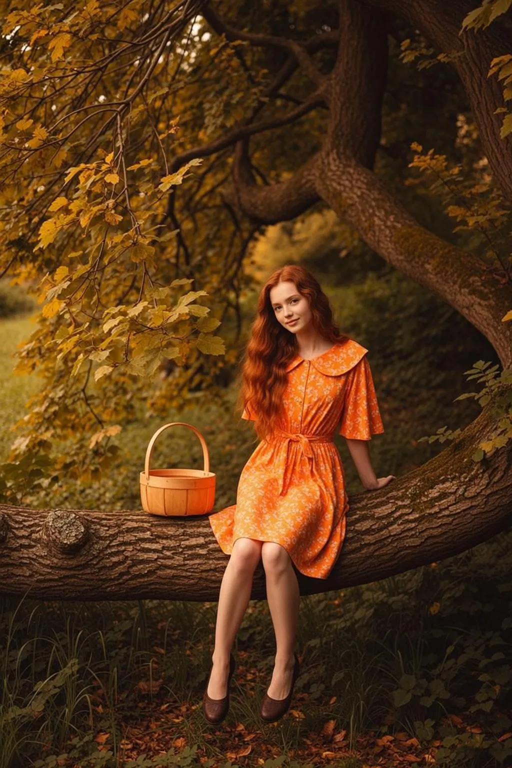 Autumn Young Long Wavy Red Fair Orange