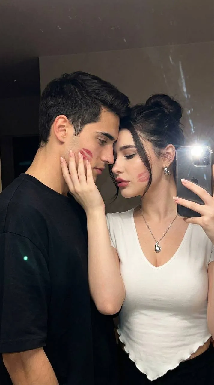 Makeup Earrings And Necklace In Mirror Selfie