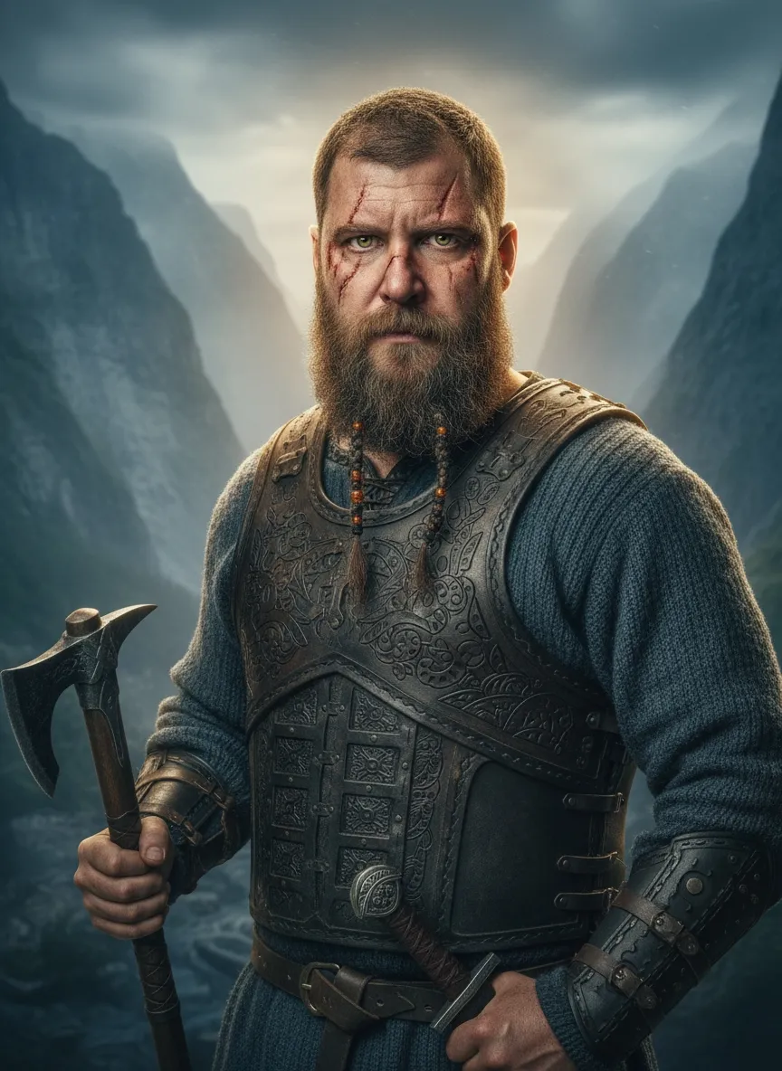Viking Warrior Portrait Detailed Armor
