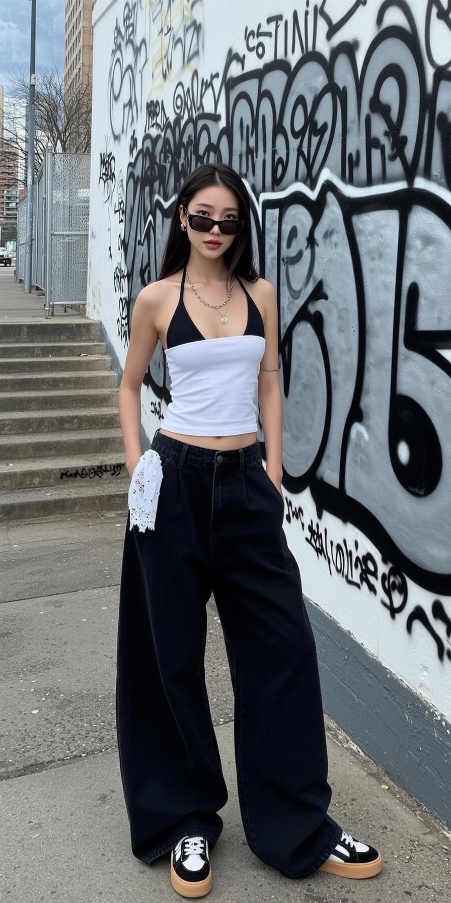 Acubi Young Stands Facing Forward Her Hands