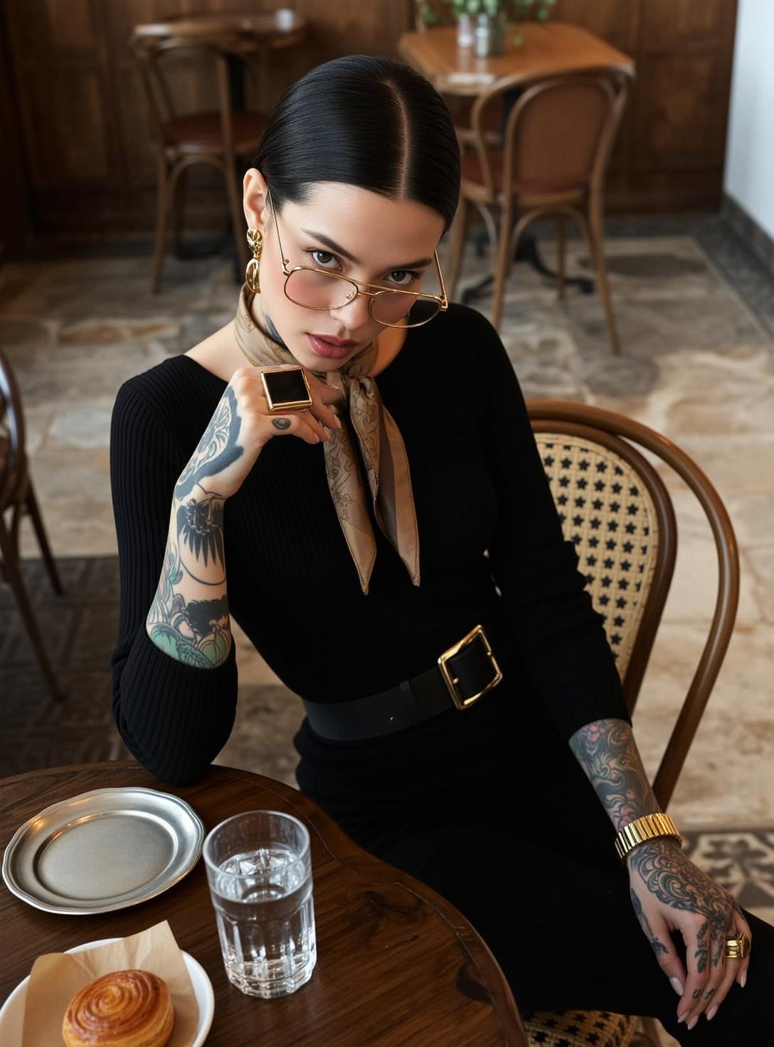 Explore Seated Wooden Table Cafe Leaning Forward
