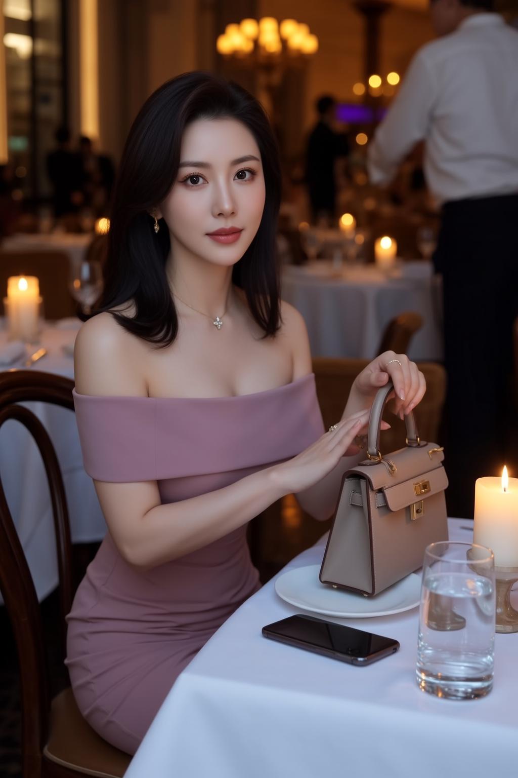Restaurant Handbag Table Portrait