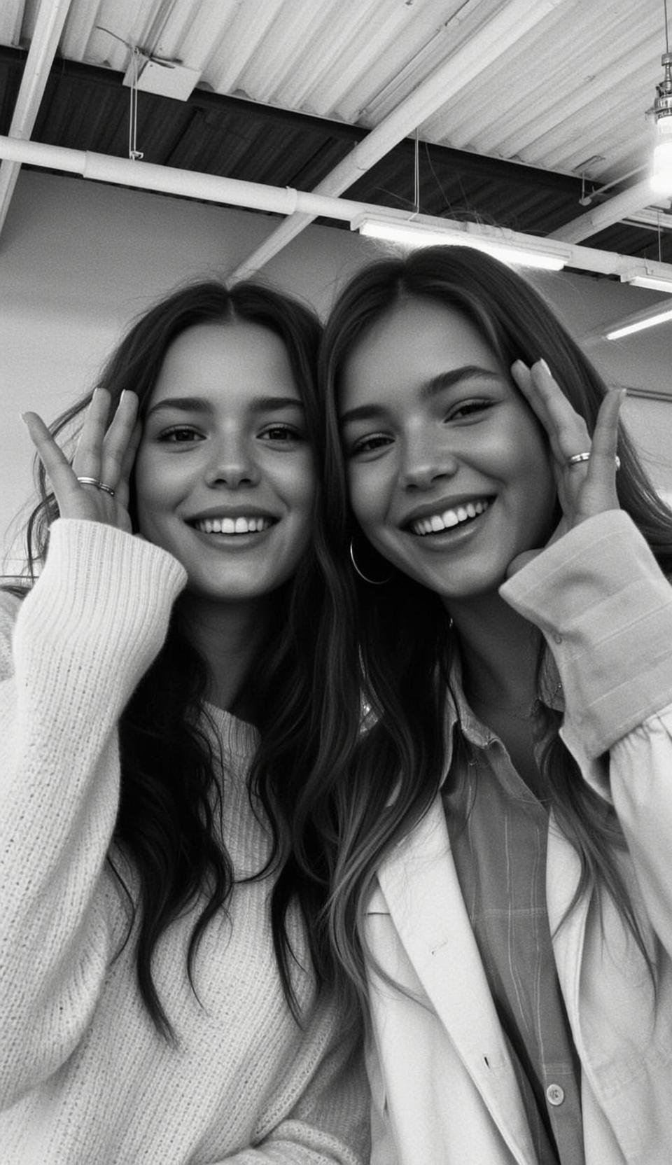 Explore Two Young Women Are Positioned Side-by-side