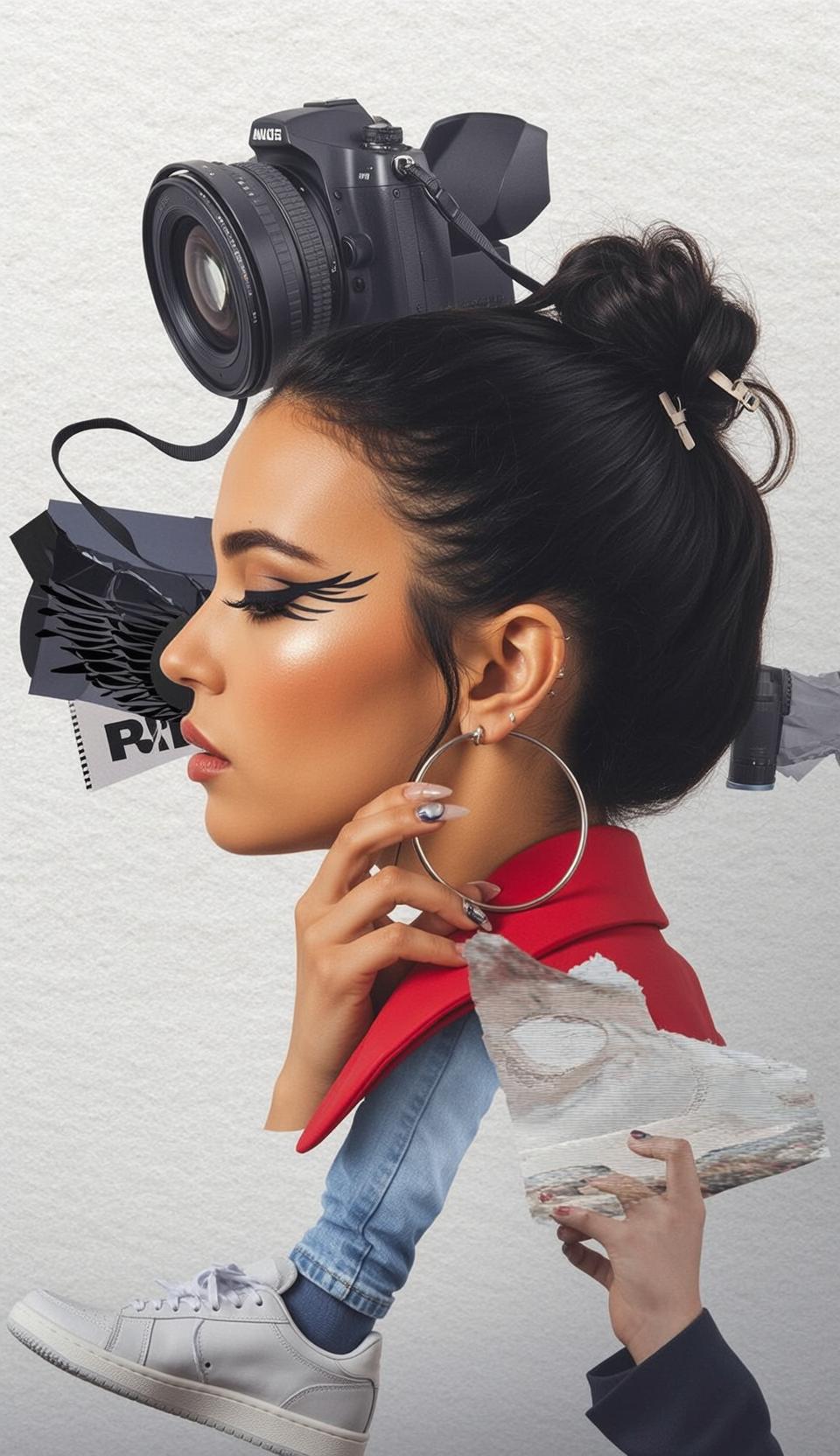 Creative Black Pulled Messy Bun Clip Light