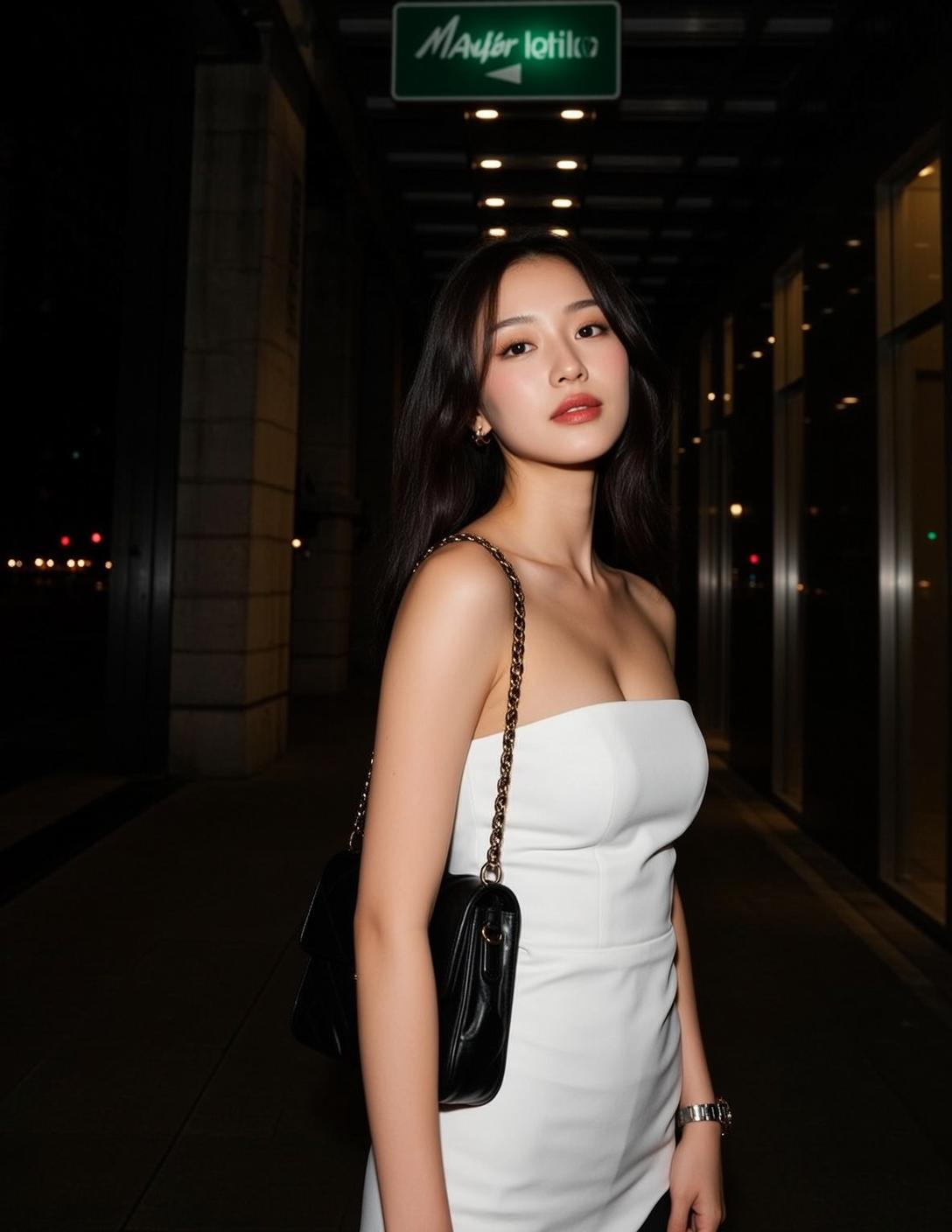 White Strapless Dress Handbag