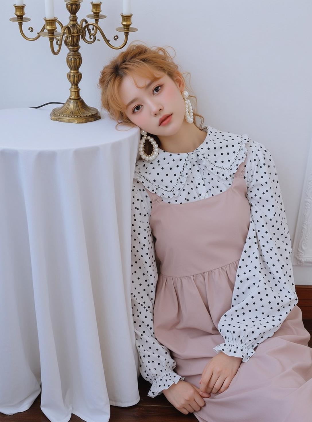 Pinafore Dress Table Pose