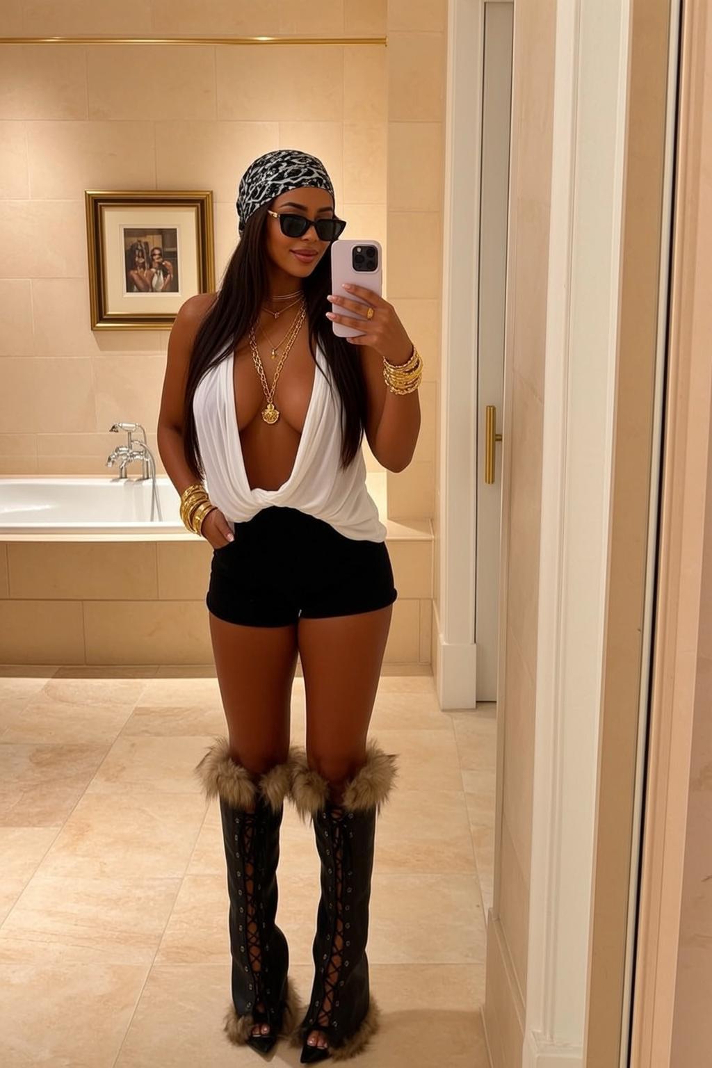 Plunging Top Mirror Selfie