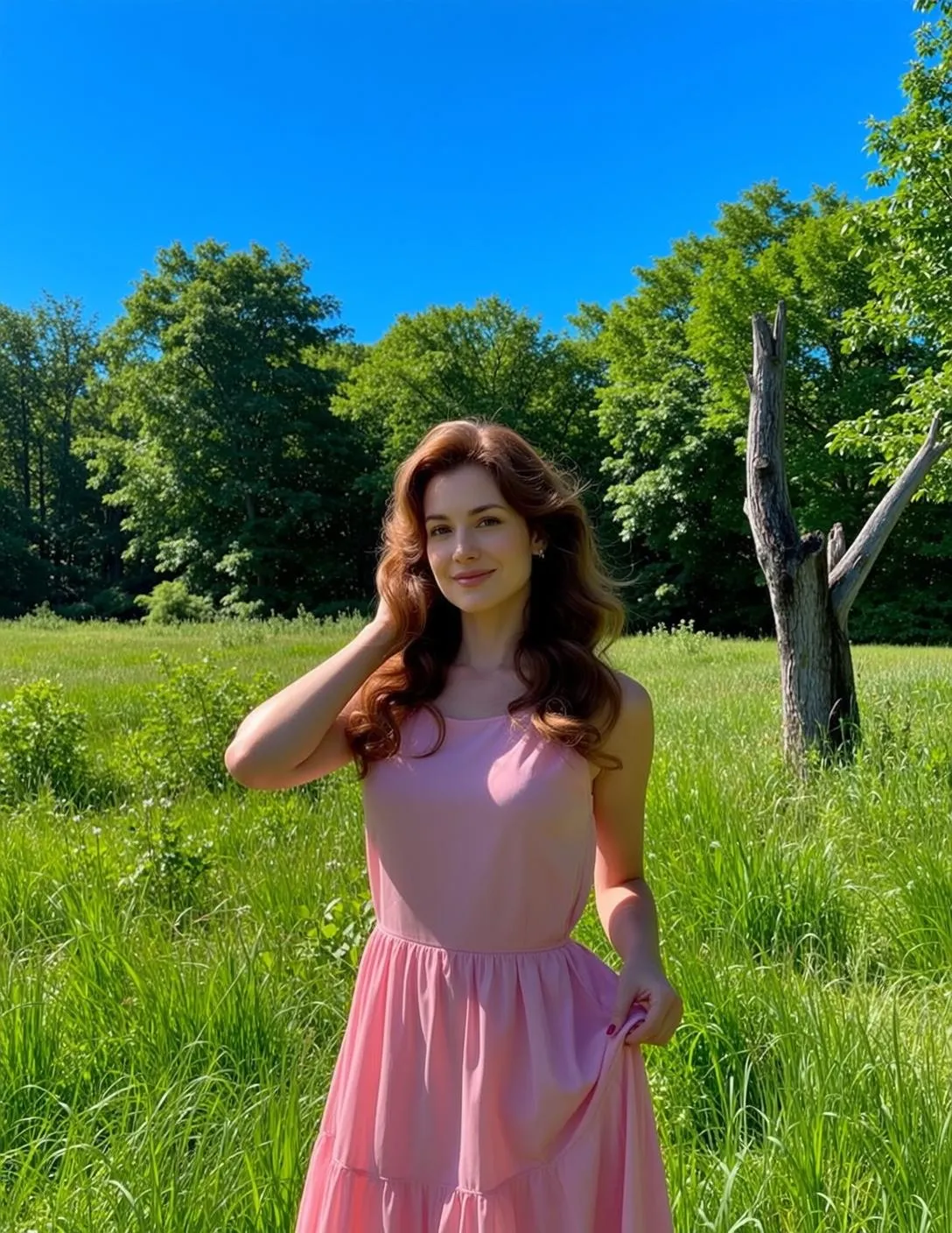 Earrings And Manicure In Meadow Portrait