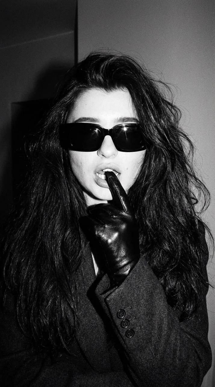 High Contrast Black White Fashion Portrait Rough Paparazzi
