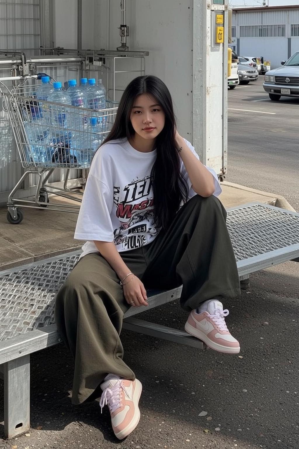 Skater Young Asian Long Black Straight Fair