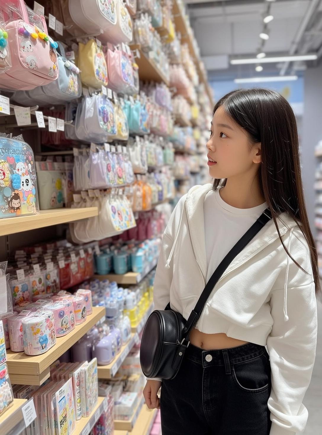 Explore Standing Retail Store Looking Their Right